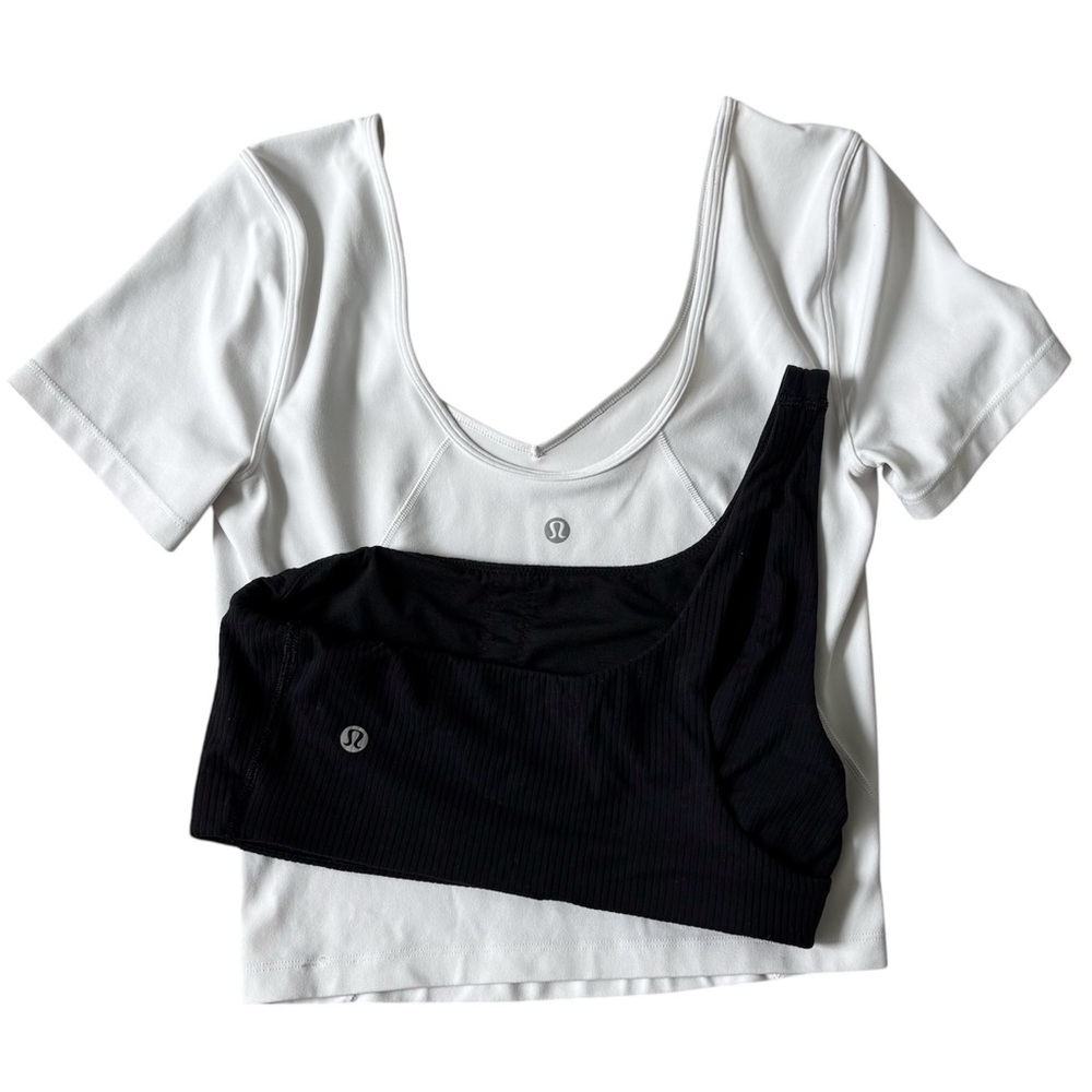 Lululemon Bundle Align T-shirt Ribbed Nulu Asymmetrical Yoga Bra